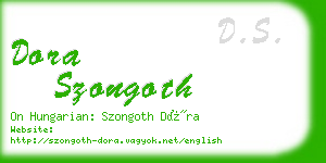 dora szongoth business card